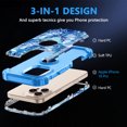 thumbnail image 4 of Meshine Phone Case for iPhone 16 Pro,Butterfly Glow in The Dark Three Layer Heavy Duty Shockproof Full Body Protection Hard Plastic Bumper+Soft Silicone Protective Case,Light Blue, 4 of 5