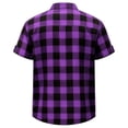 thumbnail image 5 of Chiccall Flannel Shirts for Men Short Sleeve Plaid Button Down Stand Collar Shirt with Breasted Pocket, 5 of 7