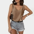 thumbnail image 2 of Samickarr Silk Satin Tank Top For Womens Sexy V Neck Cami Sleeveless Camisole Blouses Summer Tank Top Basic Shirt, 2 of 9