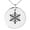 Silver, variant on Rose Gold Stainless Steel Crystallized Snowflake Engraved Small Medallion Circle Charm Pendant Necklace