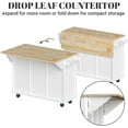 thumbnail image 3 of ZIVACATE Rolling Kitchen Island with Drop Leaf and Storage Large 53 in Movable Kitchen Carts White, 3 of 8