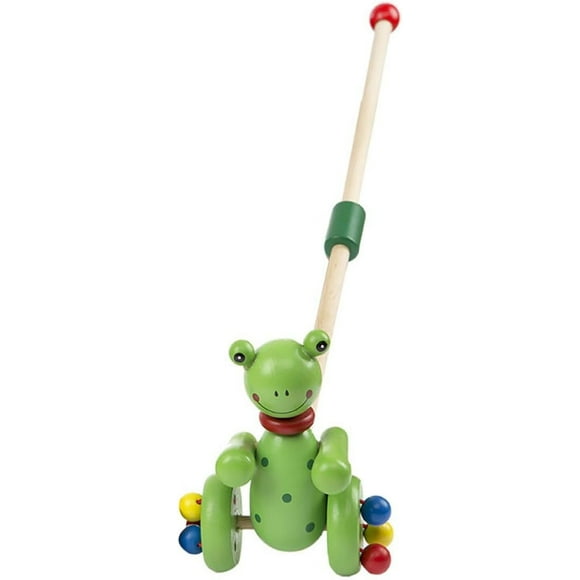 SURJDE Baby Push Along Toys Wooden Pull Along Toy Kid Activity Walk Toy for Toddler Boy Girl (Color Random),Baby Walker