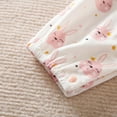 thumbnail image 4 of KAUOD Baby Girl My First Easter Outfit Toddler Bunny Print Romper Jumpsuit Fly Long Sleeve Bodysuit Fashion Clothes Set, 4 of 7