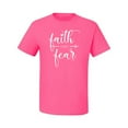 thumbnail image 2 of Cute Christian Quote Faith Over Fear Inspirational/Christian Men's Graphic T-Shirt, Neon Pink, 4XL, 2 of 3