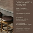 thumbnail image 7 of Maven Lane Alexander Backless Bar Stool, Walnut Finish w/ Marksman Saddle Vegan Leather, 7 of 7