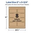thumbnail image 6 of Avery Kraft Brown Rectangle Labels, 2" x 3.75", 400 Labels, 6 of 9