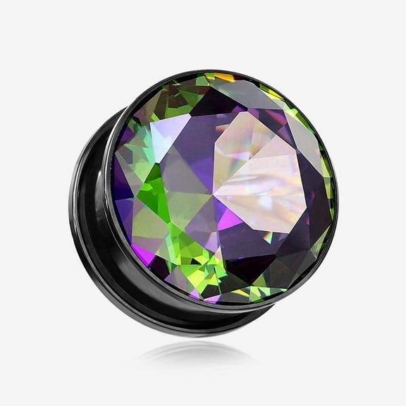 A Pair of Blackline Sparkle Steel Magnum Hollow Screw-Fit Plug