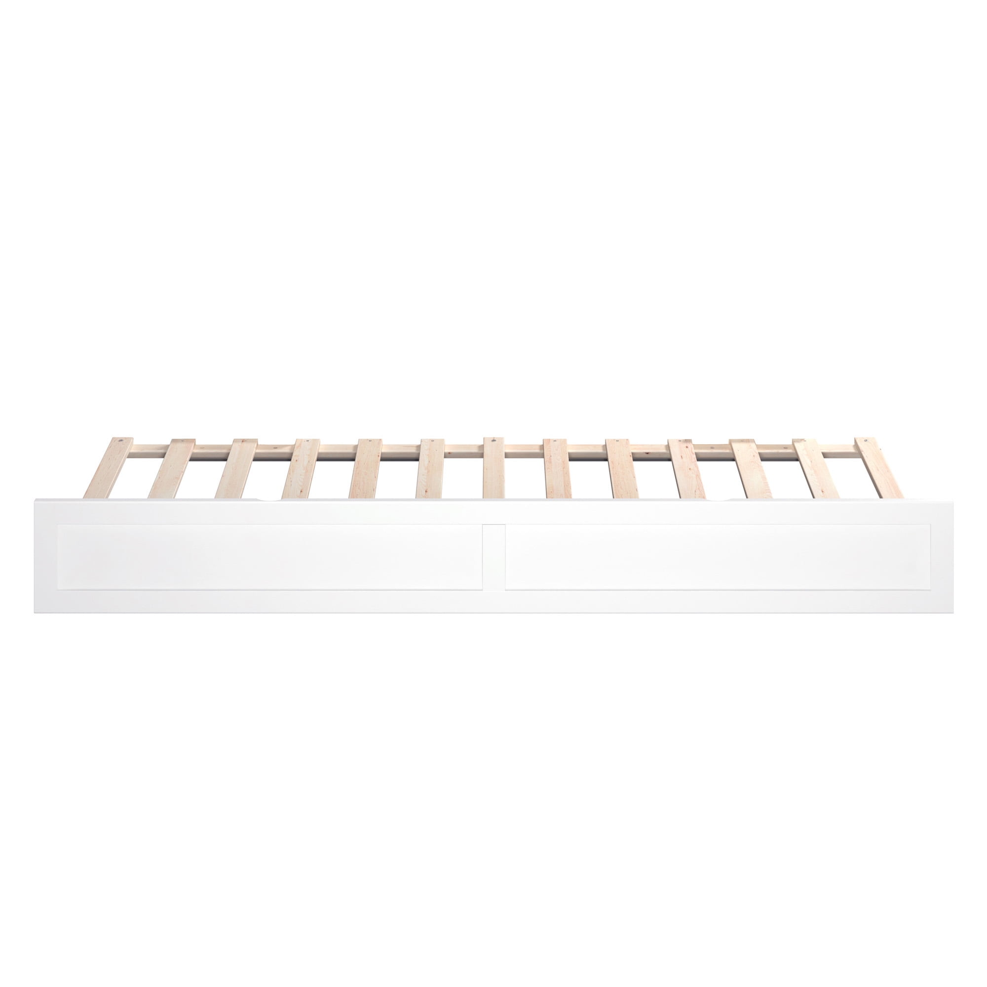 AFI Twin-XL Roll Out Wood Trundle Bed Frame with Wooden Slat Supports, White