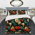 thumbnail image 2 of Designart "Blooming In Deep Red And Beige" Floral Bedding Covert Set - Cottage Bed Set With 2 Shams, 2 of 5