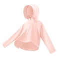 thumbnail image 6 of Girls Boys UPF 50+ Sun Hoodie Shirts with Mask and Brim Long Sleeve UV Protection Ice Silk Zip Sunscreen Clothes Pink 9-10 Years, 6 of 8