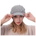 thumbnail image 2 of GZWYHT Beanies,Beanie Hats Keep Warm Winter Casual Beret Knitted Hat Wool Hemming Hat Thicken Ski Hat Winter Hats,Hats for Women Light gray, 2 of 9