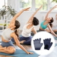 thumbnail image 5 of Unique Bargains Yoga Gloves Non-slip Fingerless Pilates Gloves One Size Cyan Blue, 5 of 5