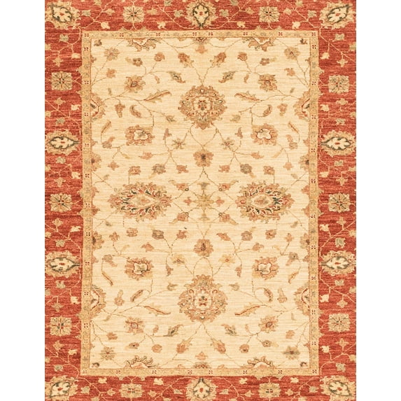 Ahgly Company Machine Washable Indoor Rectangle Abstract Mustard Yellow Area Rugs, 8' x 12'