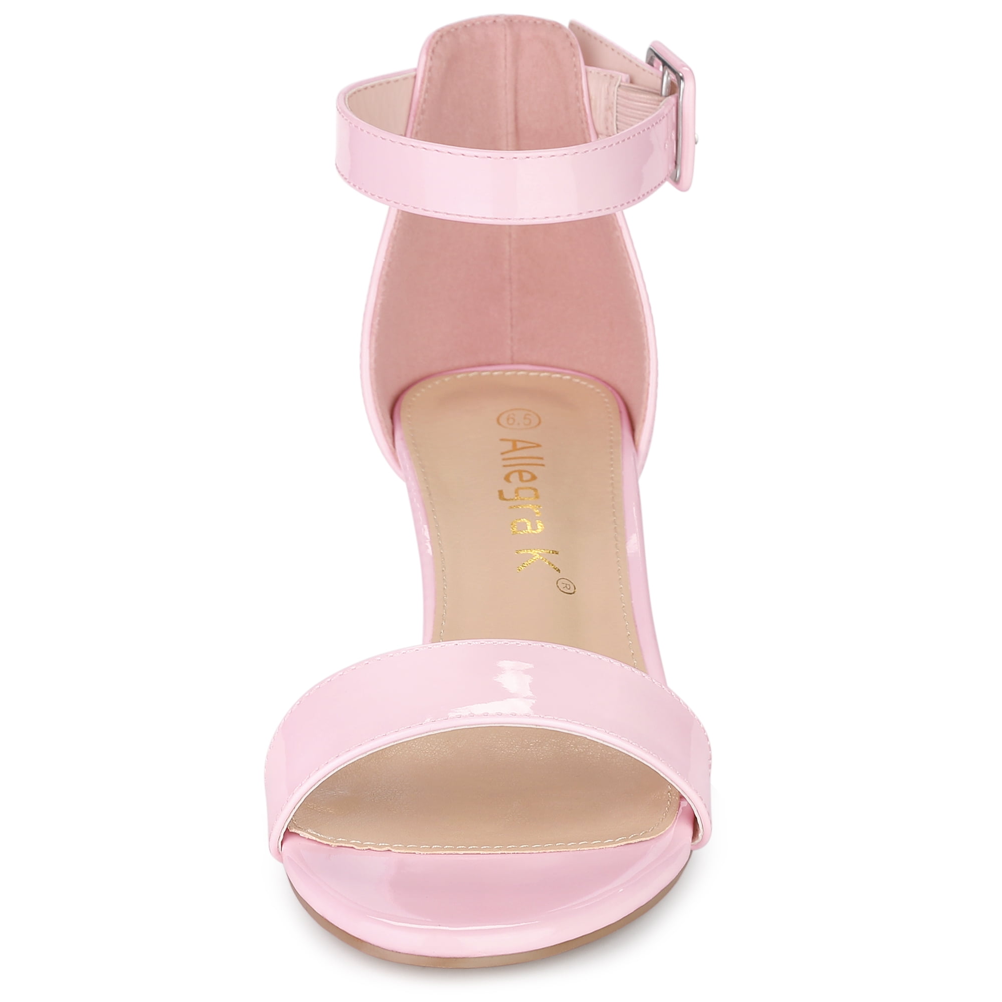 DARING DIVA Women's Ankle Strap Low Block Heel Sandals 8.5 Pink