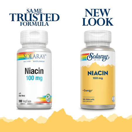 ソラレー ナイアシン 100mg ベジタブルカプセル 100粒 Solaray Niacin 100mg ビタミンB3