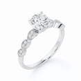 thumbnail image 2 of Jewelerix Round Cut Moissanite 10K White Gold Ring Vermeil, Engagement Ring for Women, 4 Prong Solitaire with Vintage Milgrain Side Stones Ring, 2 of 3