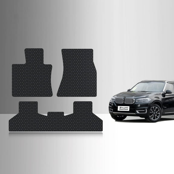 ToughPRO Front   2nd Row Mats Compatible with BMW X5 2018 - All Weather Heavy Duty (Made in USA) Black Rubber
