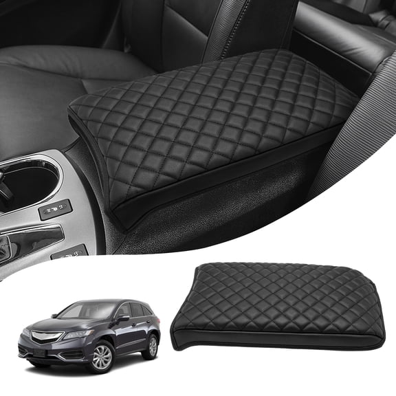 KBH Center Console Cover for 2013-2018 Acura RDX, Anti-Scratch Leather Armrest Pad Protector Interior Accessories, Black