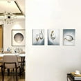 thumbnail image 4 of 3 Piece Wine Canvas Wall Art Kitchen Wall Decor Blue Gold Wine Cup Painting Print Modern Home Wall Artwork for Dining Room Restaurant Bar Men Cave Decoration Stretched and Framed, 4 of 6