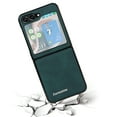 thumbnail image 3 of Feishell Slim Case for Samsung Galaxy Z Flip 6, Durable Premium Retro PU Leather Back Plain Shock-Absorbent Lightweight Ultra Thin Protective Phone Case For Samsung Galaxy Z Flip 6,Green, 3 of 5