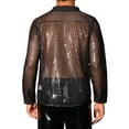 thumbnail image 3 of INSPIRE CHIC Sequin Shirts for Men's Button Down See Through Party Disco Metallic Shirts, 3 of 4