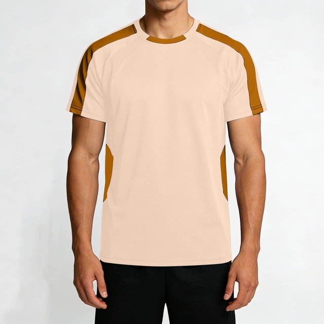 SBYOJLPB T-Shirt de Sport à Manches Courtes et Col Rond pour Hommes, Entraînement de Basketball, Bloc de Couleur, Course, Entraînement Physique