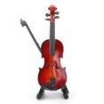 thumbnail image 3 of 1/6 Violin, Non Toxic 1/6 Instrument Decoration Accurate Miniature Harmless Durable with Base for Ornament 10cm, 3 of 7