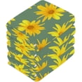 thumbnail image 3 of Yellow Daisy Washcloth 12x12in Set, 4 Pack Absorbent Cotton Towel Square Kitchen Dishes Towels, Soft Cleaning Face Hand Towel Fast Drying Wash cloth, 3 of 7
