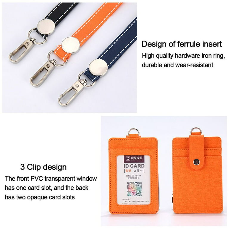 Men Women Business Bank Credit Card Holder Name Id Card Cover Work Card  Holders Metal Work Identity Badge With Lanyard Card Case - Card & Id Holders  - AliExpress