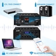 thumbnail image 3 of Amplificador de audio estereo para hogar Moukey Bluetooth 5.0 220W 2 canales USB SD AUX MIC con eco LED MAMP1, 3 of 3