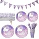 thumbnail image 1 of Vajilla Para Fiesta De Cumpleaños, Juego De Vajilla De Sirena, Platos Y Vasos De Papel, Pancarta, Toallas De Papel De Paja, Suministros De Decoración Para Fiestas Scienceny HA044671-01, 1 of 6