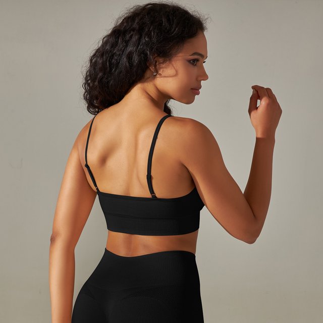 Traje deportivo de fitness para correr de color sólido, traje de yoga de cadera de melocotón sin costuras de cinco piezas de punto