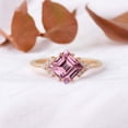 thumbnail image 4 of DBESTSTUDIOS Pink Sapphire Women Ring Diamond Anniversary Gold Ring Princess Cut Gemstone Ring September Birthstone Handmade Ring 7 MM 1CT, 4 of 8