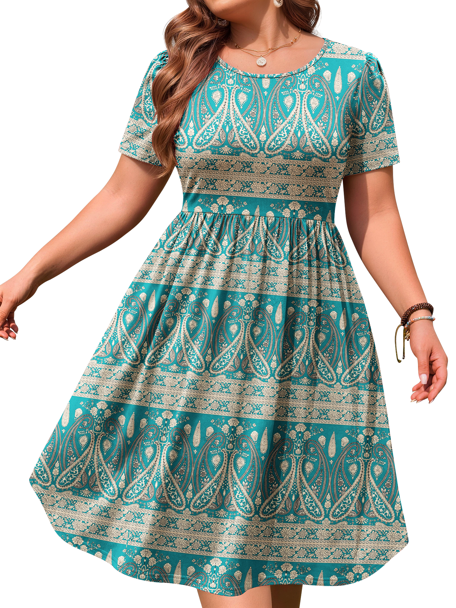 WellSize Summer Plus Size Floral Midi Dress photo 2