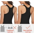 thumbnail image 6 of Anyfit Wear Racerback Workout Tank Tops With Shelf Bra for Women Basic Athletic Tanks Yoga Undershirt Summer Sleeveless Exercise Tops Black 2XL, 6 of 8