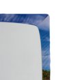 thumbnail image 2 of Ambesonne Tropical Fitted Sheet, Rocky Coast Seychelles, Full Size, Cinnamon Blue Turquoise, 2 of 2