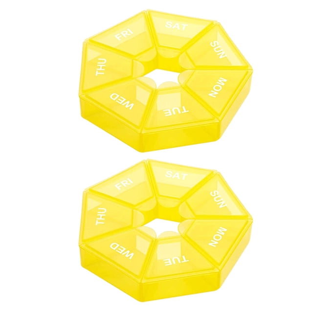 Bewildely Paquete de 2 pastilleros semanales de plástico con 7 rejillas de almacenamiento para tabletas, dispensador de viaje, caja contenedora para Type3 NO3 Bewildely HA003873-08
