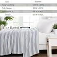 thumbnail image 4 of Southshore Fine Living, Inc. 100% Cotton Striped Blanket for Twin Bed, Twin Blanket, Grey and White, 4 of 9