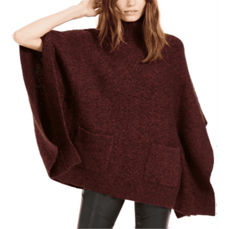 Michael Kors Women's Turtleneck Poncho Red Size XL