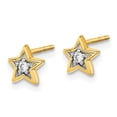 thumbnail image 3 of Auriga 14k Yellow Gold Diamond Star Stud Earrings for Women (L- 0.24 inch, W- 0.24 inch), 3 of 5