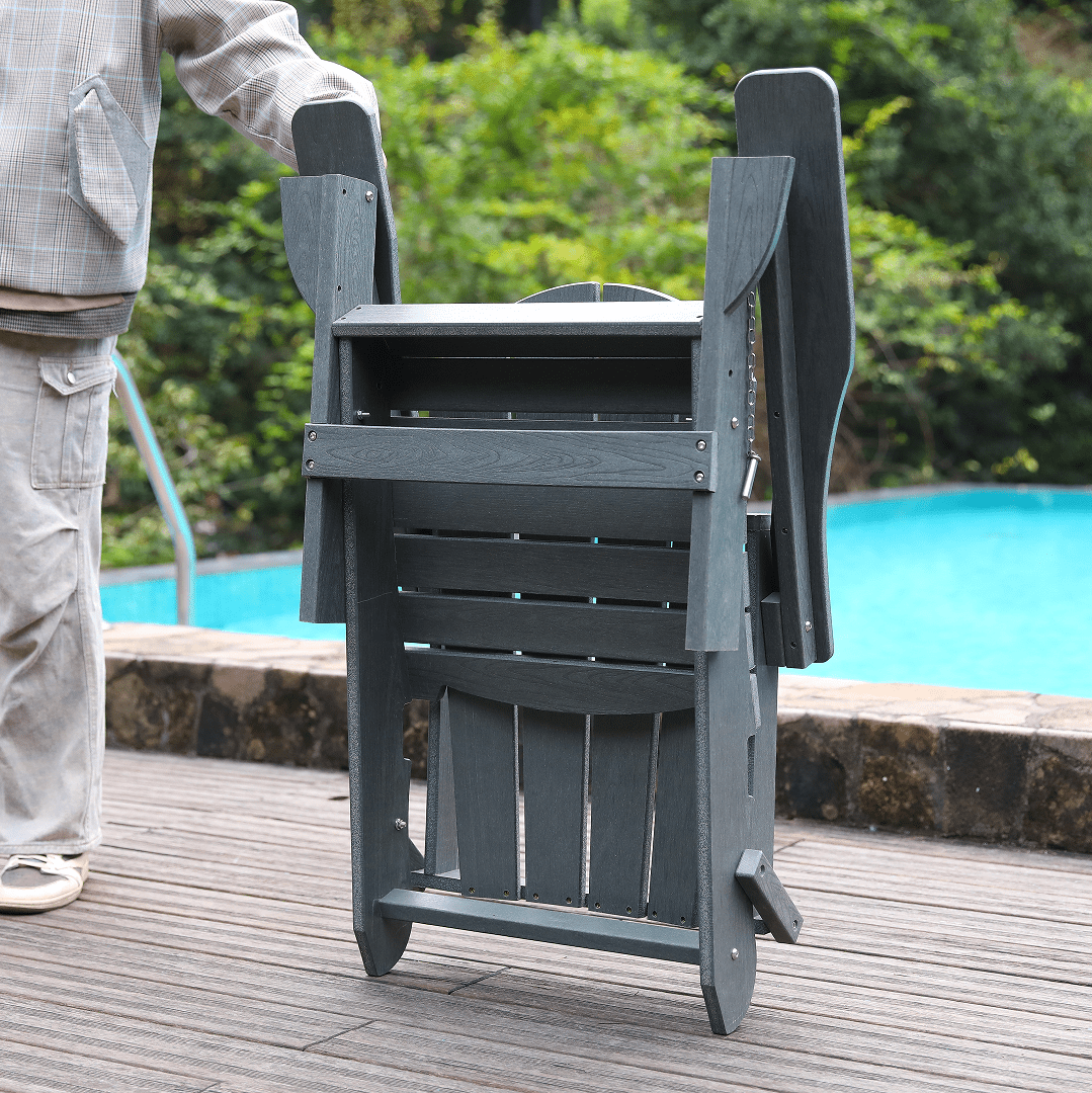 Adirondack Chair, Daily Use Leisure Chair for Garden Fire Pit Poolside Lawn, Grey