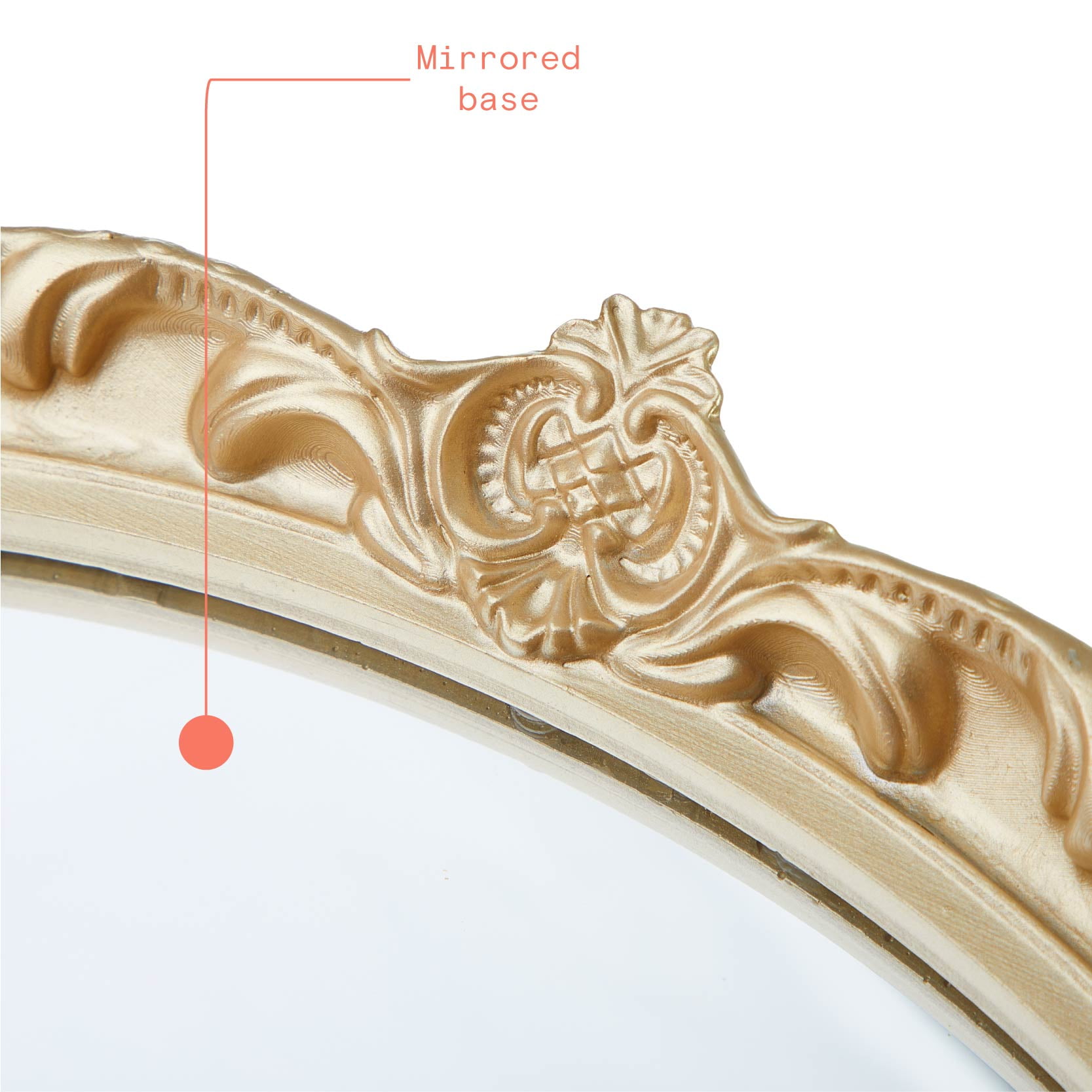 Beautiful Ornate Gold Framed Mirror Tray by Drew Barrymore, 13" x 8"