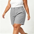 thumbnail image 5 of OGLCCG Plus Size Cotton Linen Shorts for Women Wide Leg Work Golf Shorts with Pockets Outdoor Active Summer Shorts for Women,Gray, 5 of 6