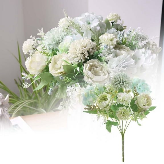 5 Pack Artificial Peony Flowers - Realistic Silk Hydrangea & Rose Bouquet for Wedding, Valentine’s Day, Home Decor, Table Centerpieces, and Party Arrangements