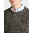 thumbnail image 4 of Free Assembly Men's Fisherman Crew Neck Sweater with Long Sleeves, Sizes XS-3XL, 4 of 5