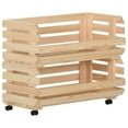 thumbnail image 6 of vidaXL Kitchen Cart Vegetable Storage Basket Rolling Cart Solid Wood Pine, 6 of 28