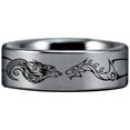 thumbnail image 2 of Wolf and Dragon Tungsten Carbide Ring, 2 of 11