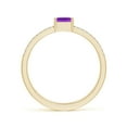 thumbnail image 2 of ANGARA Natural Square Emerald-Cut Amethyst Parallel Split Shank Ring in 14K Yellow Gold for Women (Size-5mm) | February Birthstone, Anniversary, Jewelry Gift for Women | Natural Amethyst Ring, 2 of 8