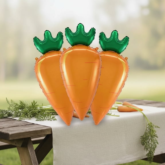 Easter Balloons Large Carrot Foil Balloon for Party, Spring Celebration Decorations (3PCS)