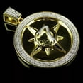 thumbnail image 2 of 2Ct Round Lab Created Diamond Men's Circle Pendant 14k Yellow Gold Plated, 2 of 2